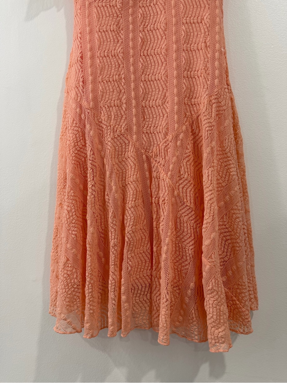 Rabbit Rabbit Rabbit Peach Lace Fit & Flare Dress 6 Fairy Romantic - Picture 3 of 13